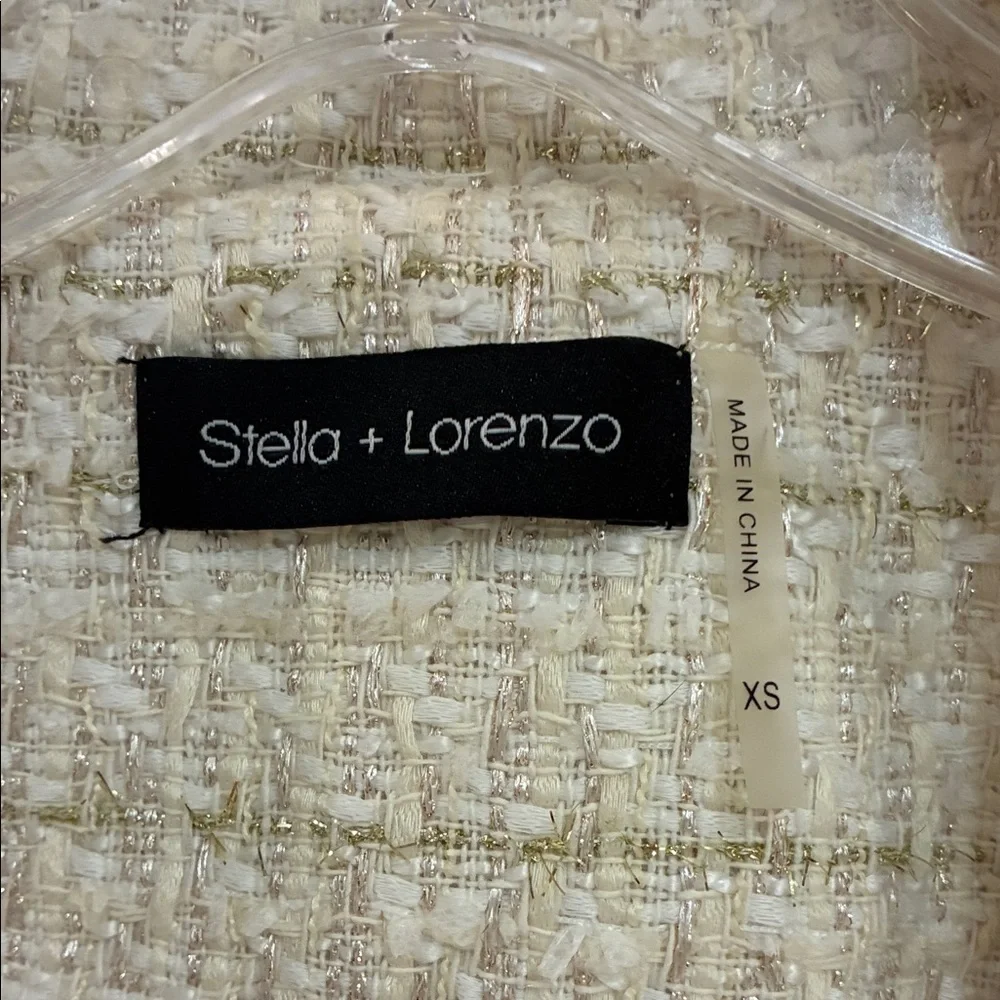 Elie Tahari Cream Tweed Moto-Style Jacket - Picture 2 of 4